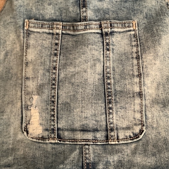 Maurices Denim Faded & Distressed Overalls Size 16R - Picture 7 of 12